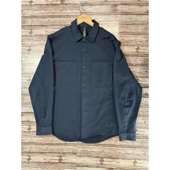 Lululemon Snap Stretch French Terry Overshirt size XLcolor true navy NWOT